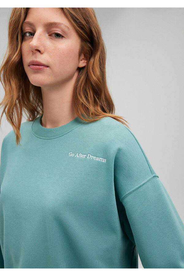 Embroidered Green Sweatshirt 1s10074-71823 - 27