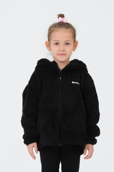 Embroidered Plush Hooded Cargo Pocket Top - 1