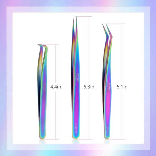 EMEDA 3PCS Lash Tweezers Set - High Precision Stainless Steel Tweezers for Eyelash Extensions, Straight and Curved Tweezers for Isolation Lash Extensions, Pointy Flat Tweezers for Volume Lashes - 6