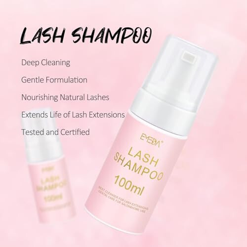 EMEDA Lash Shampoo for Extensions Cleaning Bath Kit for Cluster Lashes, Fan Brush Wash Bottle Hair Band, Oil Free Foam Soap Cleaner, Eyelash Cleanser - 4