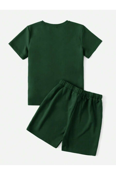 Emerald Green Children's NASA Printed Shorts Set - 2