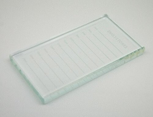 EMILYSTORES Crystal Tray Glass Eye Lash Stand Pallet Holder for Eyelash Extensions 4.5X2.5X0.4 Inch 1PC - 1