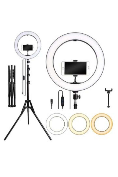 Emsa LED Tripod Phone Holder Makeup Light Ring Light 14 Inch 2.1 Meter Tripod - 1