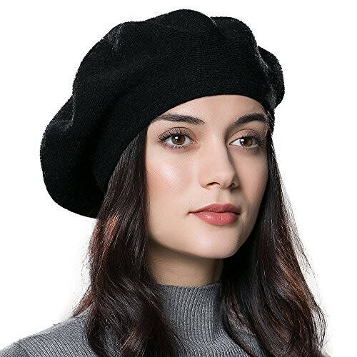 ENJOYFUR Ayollar uchun qishki beret shlyapa to'qilgan beanie qalpoq kuz qish shlyapa fransuz klassik beret - 4