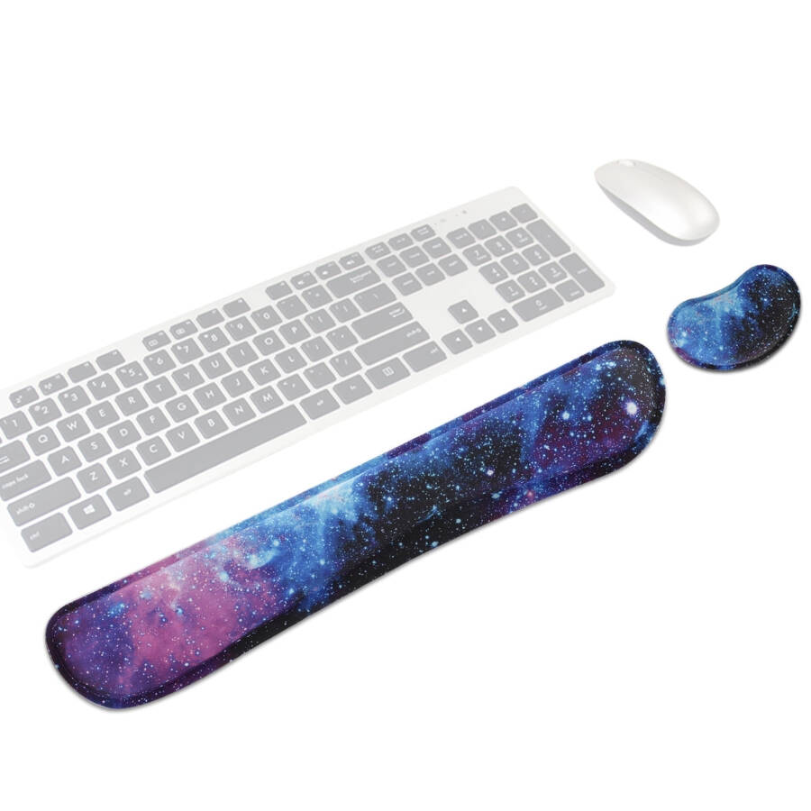 Enlarge Gel Memory Foam Set Keyboard Wrist Rest Pad, EEEkit Mouse Wrist Cushion Support for Office, Computer, Laptop, Mac, Comfortable, Lightweight for Easy Typing Pain Relief, Starry Series - 1