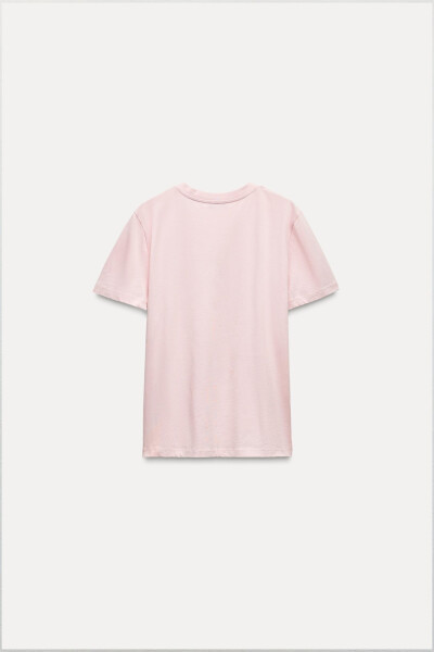 ENZYME FINISH COTTON T-SHIRT - Light Pink - 23