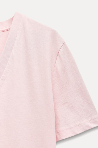 ENZYME FINISH COTTON T-SHIRT - Light Pink - 16