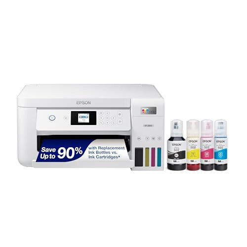 Epson EcoTank ET-2850 Wireless Color All-in-One Cartridge-Free Supertank Printer with Scan, Copy and Auto 2-Sided Printing - White, Medium - 1