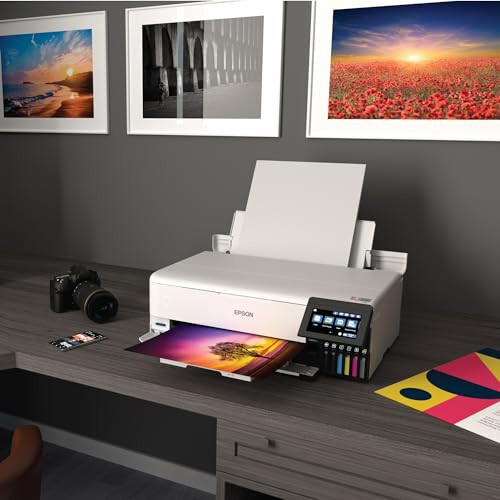 Epson EcoTank Photo ET-8550 Беспроводной широкоформатный многофункциональный супертанковый принтер со сканером, копиром, Ethernet и 4,3-дюймовым цветным сенсорным экраном, большой, белый - 10