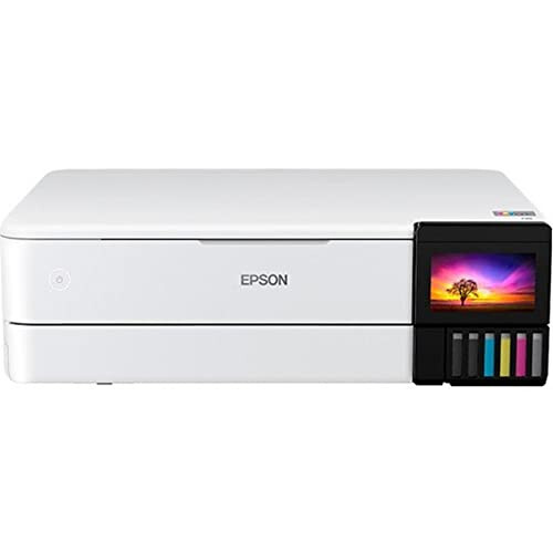 Epson EcoTank Photo ET-8550 Беспроводной широкоформатный многофункциональный супертанковый принтер со сканером, копиром, Ethernet и 4,3-дюймовым цветным сенсорным экраном, большой, белый - 11