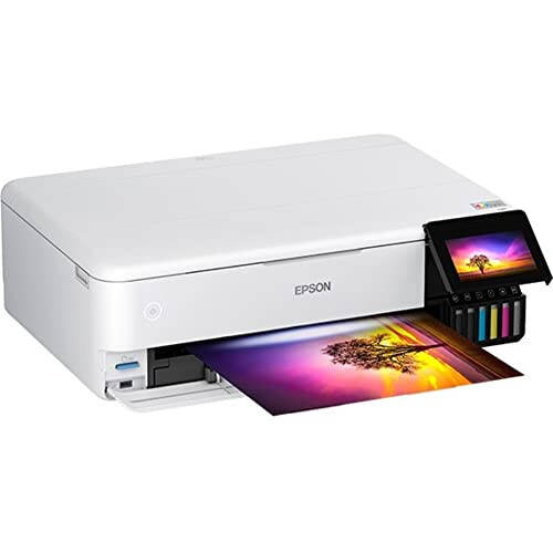 Epson EcoTank Photo ET-8550 Беспроводной широкоформатный многофункциональный супертанковый принтер со сканером, копиром, Ethernet и 4,3-дюймовым цветным сенсорным экраном, большой, белый - 2