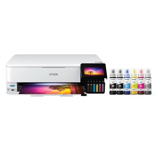 Epson EcoTank Photo ET-8550 Kablosuz Geniş Formatlı Çok Fonksiyonlu Süper Tanklı Yazıcı, Tarayıcı, Fotokopi, Ethernet ve 4,3 inç Renkli Dokunmatik Ekranlı, Büyük, Beyaz - 3