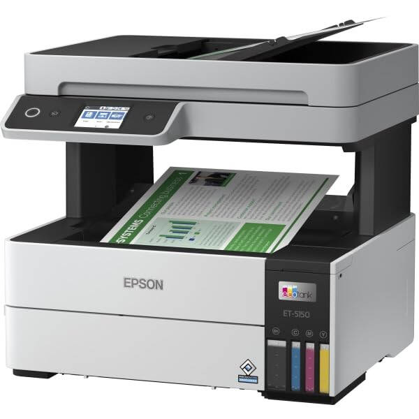 Epson EcoTank Pro ET-5150 Wireless Color All-in-One Supertank Printer with Scanner, Copier, Plus Auto Document Feeder, Large, White - 2