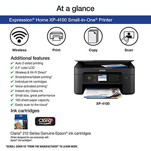 Epson Expression Home XP-4100 Simsiz Rangli Printer, Scanner va Nusxa Ko'chirish bilan - 3