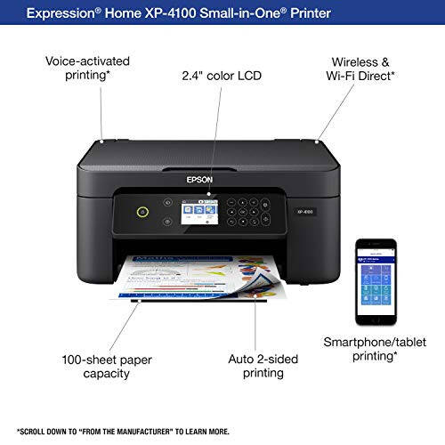 Epson Expression Home XP-4100 Wireless Color Printer with Scanner and Copier - 11