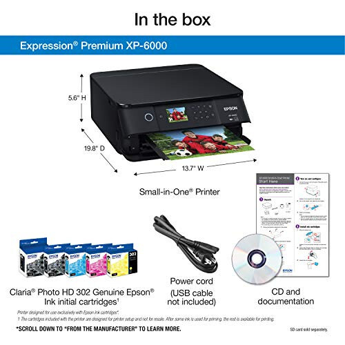 Epson Expression Premium XP-6000 Simsiz Rangli Foto Surat Chop Etgich, Skener va Ko'chirgich bilan, Modazone Dash Qayta To'ldirishga Tayyor - 8