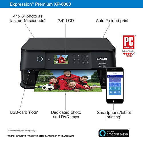 Epson Expression Premium XP-6000 Wireless Color Photo Printer with Scanner & Copier, Modazone Dash Replenishment Ready - 7