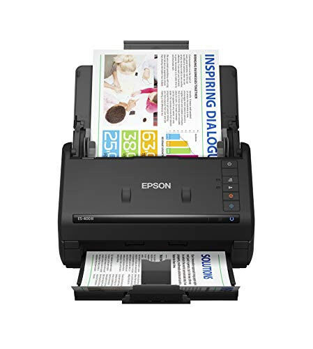 Epson Workforce ES-400 II Color Duplex Desktop Document Scanner for PC and Mac & EcoTank ET-2850 Wireless Color All-in-One Cartridge-Free Supertank Printer with Scan - 2