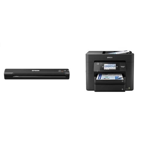 Epson Workforce ES-50 Portativ Varag'li Hujjat Skeneri (PC va Mac uchun) & Workforce Pro WF-4830 Simsiz Hammasi Bir Yerdagi Printer (Avtomatik 2 tomonlama bosma, Nusxa olish) - 1