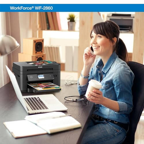 Epson Workforce WF-2860 All-in-One Wireless Color Printer with Scanner, Copier, Fax, Ethernet, Wi-Fi Direct and NFC, Modazone Dash Replenishment Ready - 5