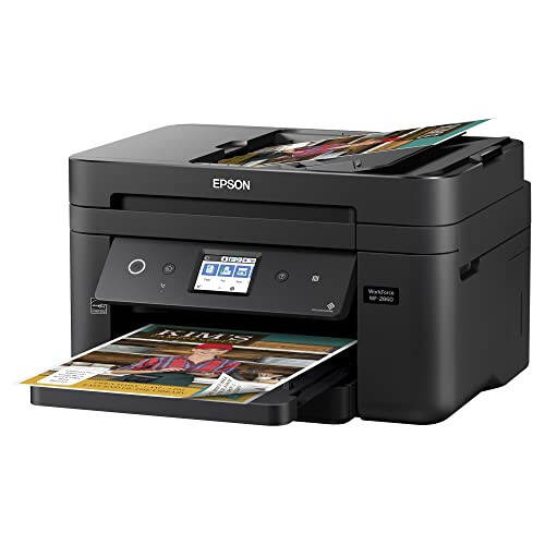 Epson Workforce WF-2860 All-in-One Wireless Color Printer with Scanner, Copier, Fax, Ethernet, Wi-Fi Direct and NFC, Modazone Dash Replenishment Ready - 6