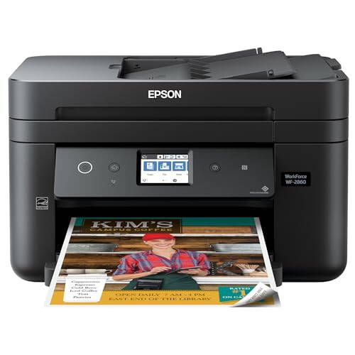 Epson Workforce WF-2860 Ko'p funksiyali Simsiz Rangli Printer Skaner, Nusxa ko'chirish, Faks, Ethernet, Wi-Fi Direct va NFC bilan, Modazone Dash To'ldirishga Tayyor - 1