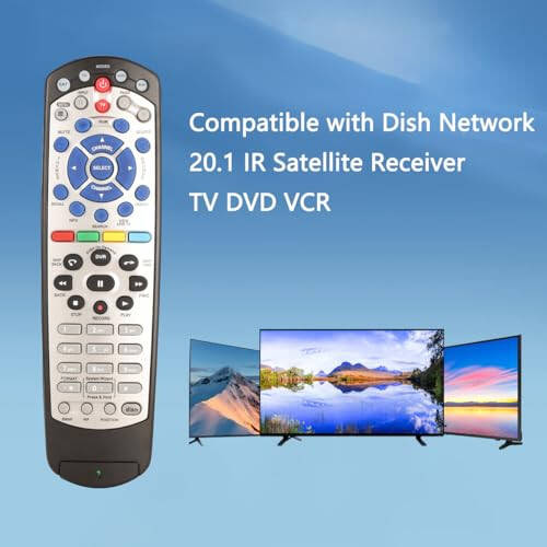 EQINI New Replacement for Dish Network 20.1 IR Satellite Receiver Remote Control (Black) (1pcs) - 5