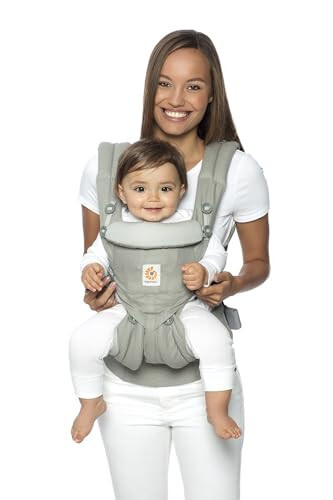 Ergobaby Omni 360 All-Position Baby Carrier for Newborn to Toddler with Lumbar Support (7-45 Pounds), Pearl Grey, One Size (Pack of 1) - 13