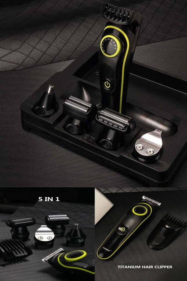 Ergonomic Design 5 in 1 Wireless Shaver with Adjustable Speed Mode and Separate Heads for Every Area - 1