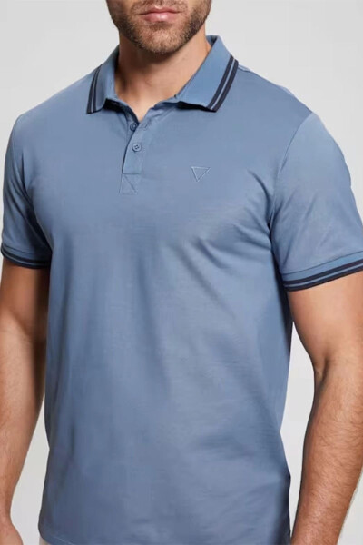 Erkaklar Ss Sports Pique Polo Yoqasi Ko'k T-Shirt - 2