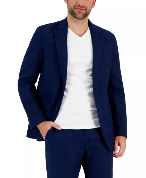 Erkaklar uchun 100% zig'irdan tikilgan Blazer, Modazone uchun yaratilgan - ko'k - 5