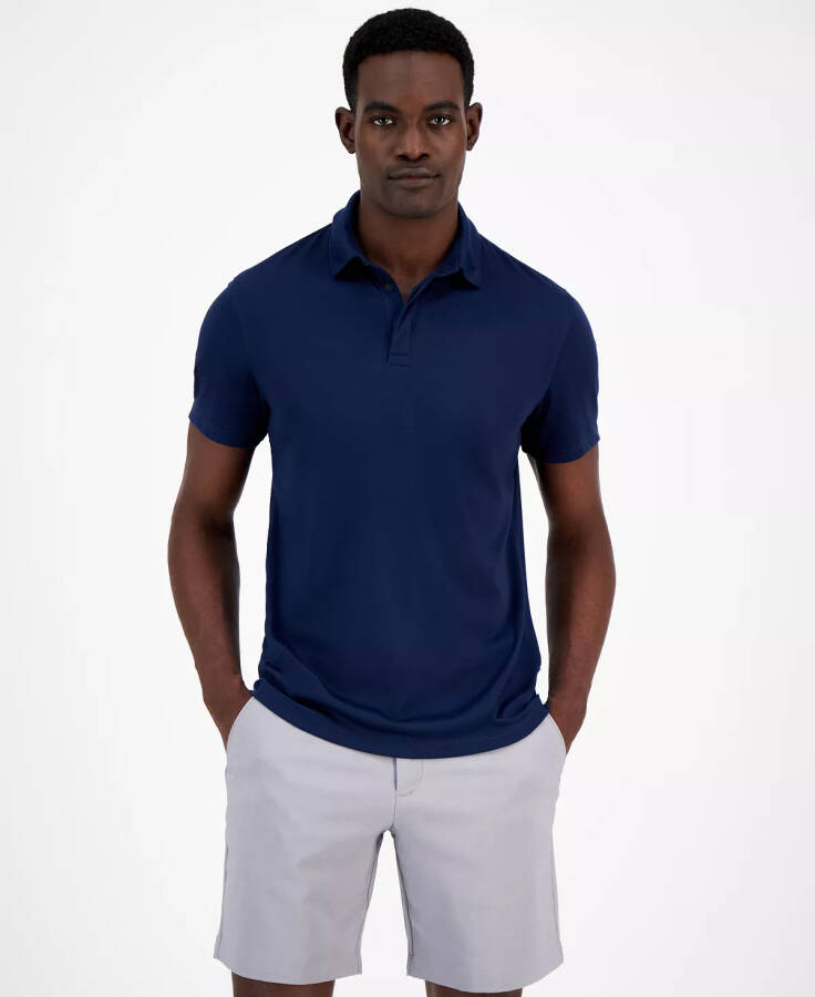 Erkaklar uchun AlfaTech Stretch Solid Polo Ko'ylak, Modazone uchun yaratilgan, Neo Navy - 1