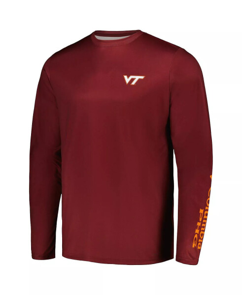 Erkaklar uchun bordo rangli Virginia Tech Hokies Terminal Shot Omni-Shade uzun yengli futbolkasi Bordo - 3