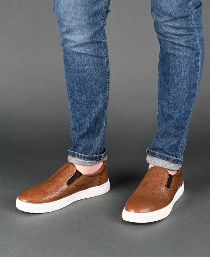 Erkaklar uchun Conley slip-on teri sport poyafzallari och xira rangda - 6