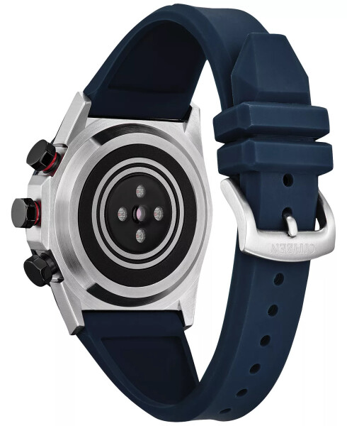 Erkaklar uchun CZ Smart Hybrid ko'k silikon qayishli smart soat 44mm kumush - 3