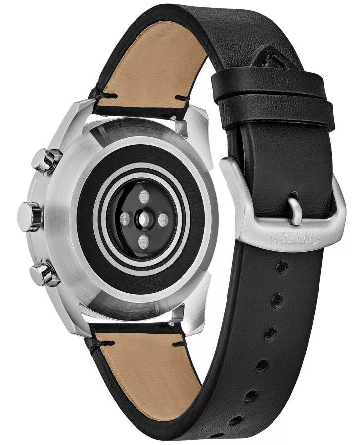 Erkaklar uchun CZ Smart Hybrid Sport qora charm tasma smart soati 43mm qora - 3