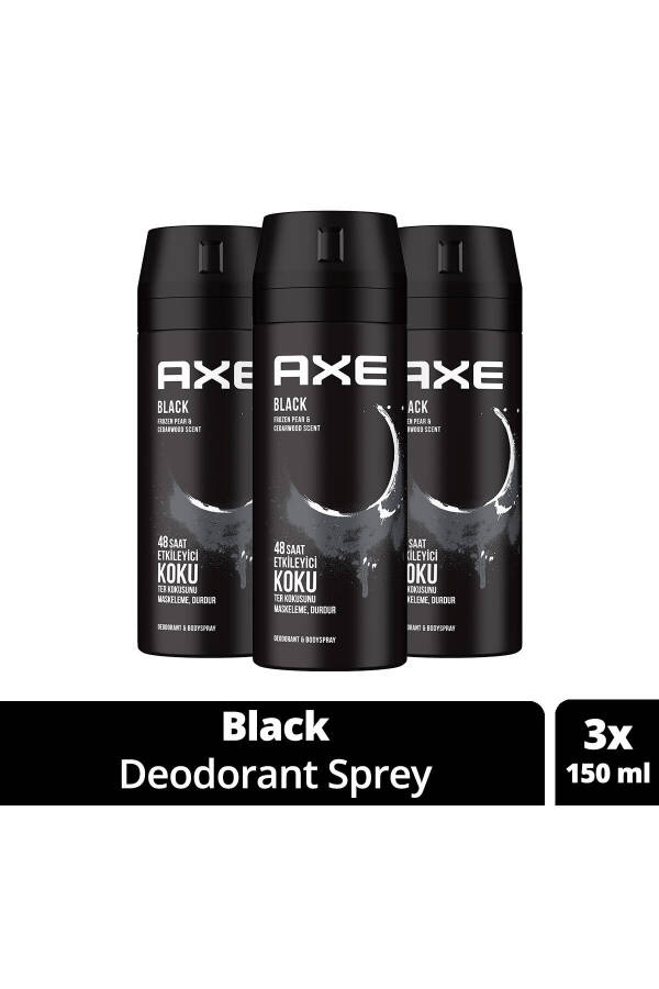 Erkaklar uchun Deodorant & Bodyspray Black 48 soat ta'sirli hidli tana spreyi 150 ml X3 dona - 17