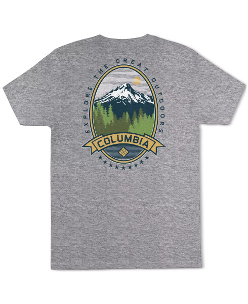 Erkaklar uchun Heaven Explore Outdoors Grafik T-shirt, kulrang Heath - 1