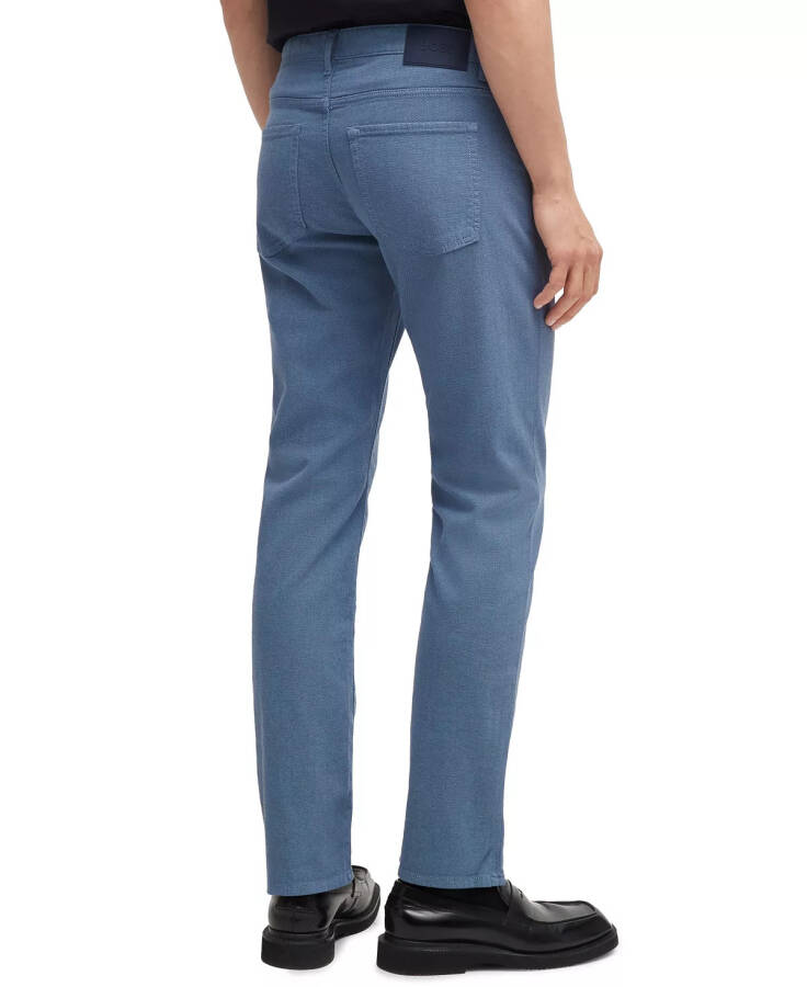 Erkaklar uchun Ikki Rangli Strech Denim Slim-Fit Jinsi Shimlar Och Ko'k - 3