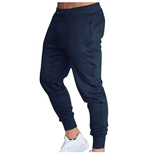 Erkaklar uchun Jogger Teri shimlar Elastik pastki qismi Oddiy Fleece Kreslolar Yurish Mashg'ulotlari Sport zali Atletik dam olish Shimlari Cho'ntaklari bilan - 1