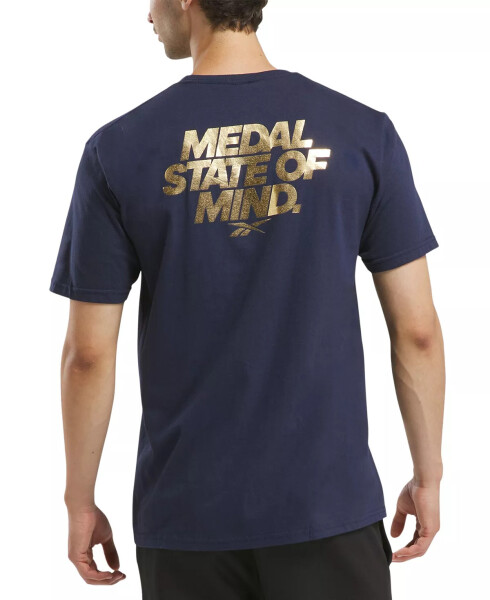 Erkaklar uchun Medal State of Mind Grafik Regular Fit T-shirt Navy - 2