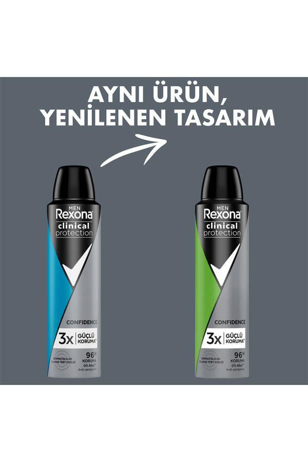 Erkaklar uchun Men Clinical Protection Sprey Deodoranti Confidence 96 soat himoya 150 Ml X2 - 5