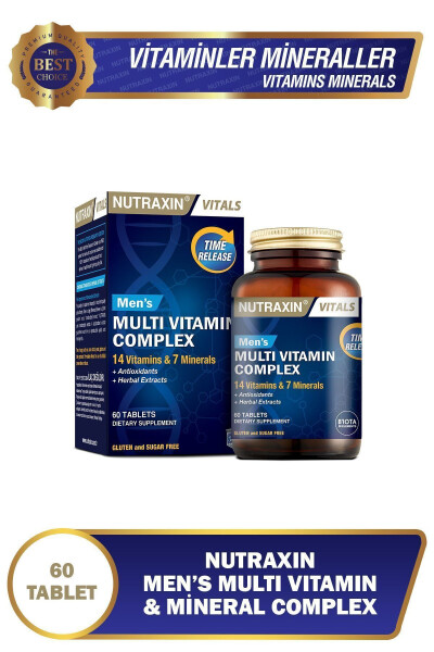 Erkaklar uchun Multi Vitamin va Minerallar Kompleksi Qo'shimcha Oziq-ovqat Mahsuloti 60 Tablet - 5