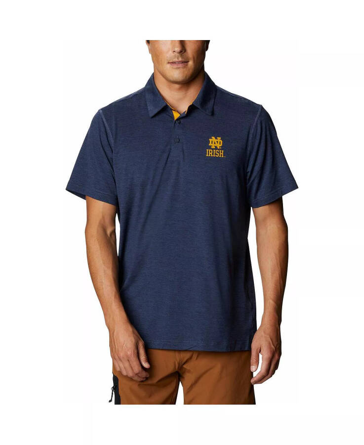 Erkaklar uchun Navy Notre Dame Fighting Irish Tech Trail Omni-Shade Polo Ko'ylagi Navy - 4