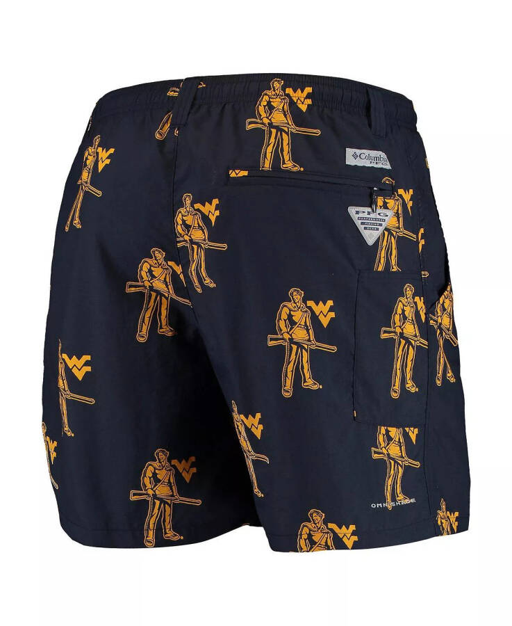 Erkaklar uchun Navy West Virginia Mountaineers PFG Backcast II Omni-Shade Hybrid Shorts Navy - 2