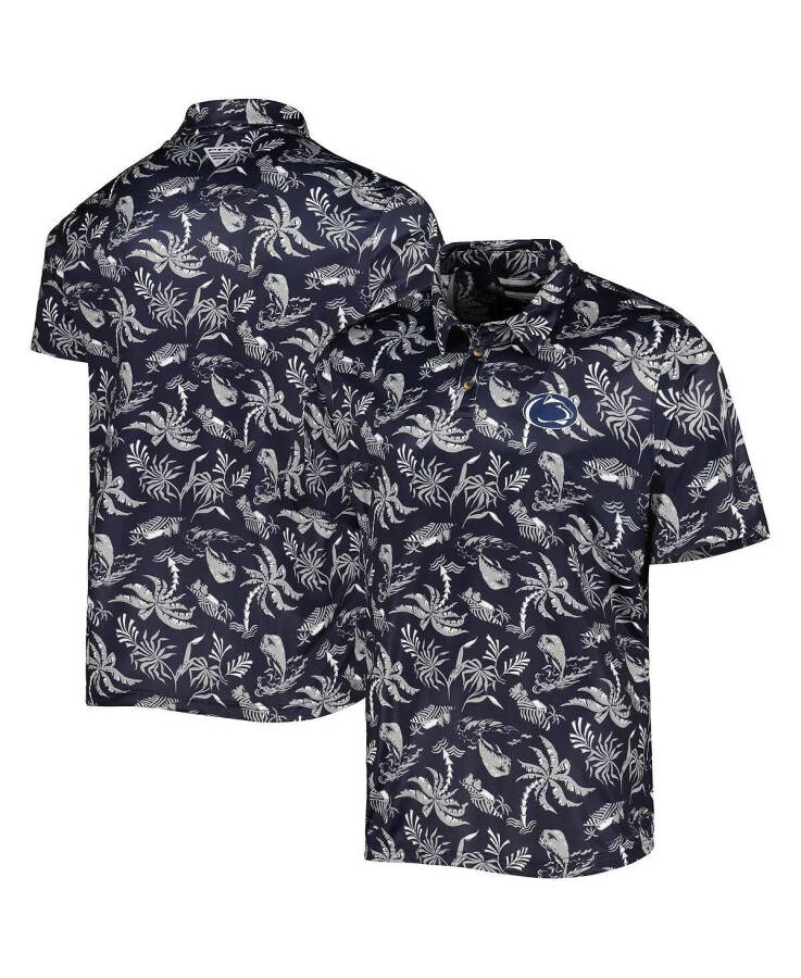 Erkaklar uchun PFG Navy Penn State Nittany Lions Super Terminal Tackle Omni-Shade Polo ko'ylagi Navy - 1