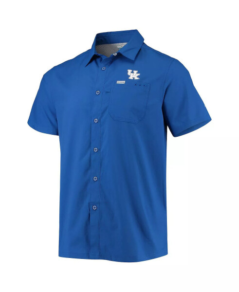 Erkaklar uchun PFG Royal Kentucky Wildcats Slack Tide Camp tugmali ko'ylak Royal - 3