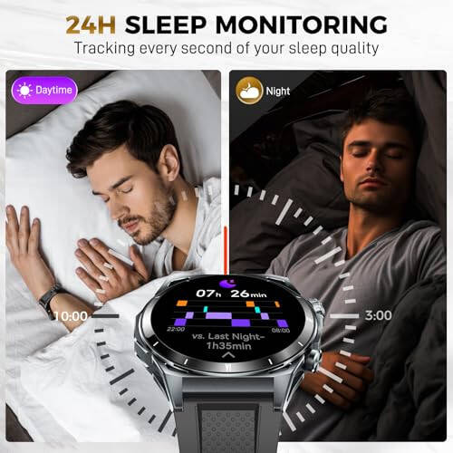 Erkaklar uchun qo'ng'iroq bilan KE6 Smart Watch 1.43'' AMOLED Fitness soati 178+ Sport rejimlari qon kislorodini, yurak urish tezligini 24 soatlik uyqu monitoringi ob-havo pedometr IP68 suv o'tkazmaydigan aqlli soat iPhone Samsung telefonlari uchun - 4