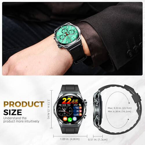 Erkaklar uchun qo'ng'iroq bilan KE6 Smart Watch 1.43'' AMOLED Fitness soati 178+ Sport rejimlari qon kislorodini, yurak urish tezligini 24 soatlik uyqu monitoringi ob-havo pedometr IP68 suv o'tkazmaydigan aqlli soat iPhone Samsung telefonlari uchun - 5