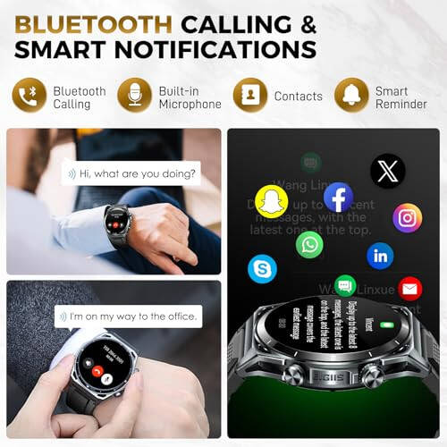 Erkaklar uchun qo'ng'iroq bilan KE6 Smart Watch 1.43'' AMOLED Fitness soati 178+ Sport rejimlari qon kislorodini, yurak urish tezligini 24 soatlik uyqu monitoringi ob-havo pedometr IP68 suv o'tkazmaydigan aqlli soat iPhone Samsung telefonlari uchun - 6